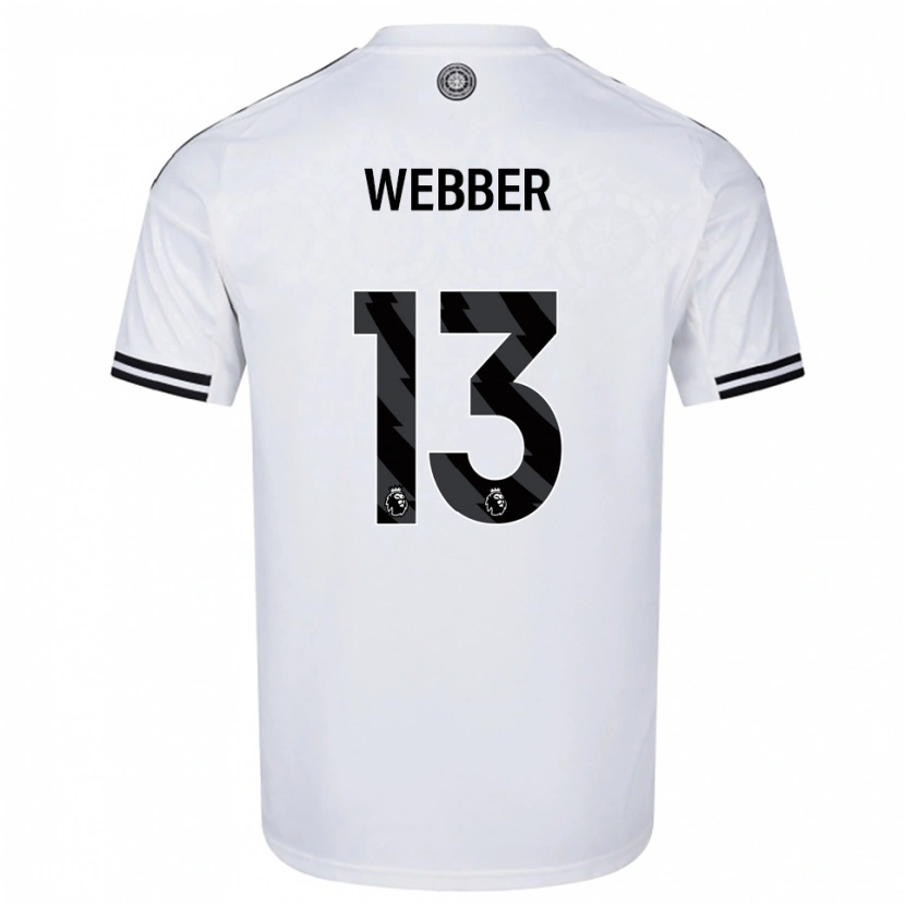 Danxen Mujer Camiseta Amber Webber #13 Blanco Negro 1ª Equipación 2025/26 La Camisa México