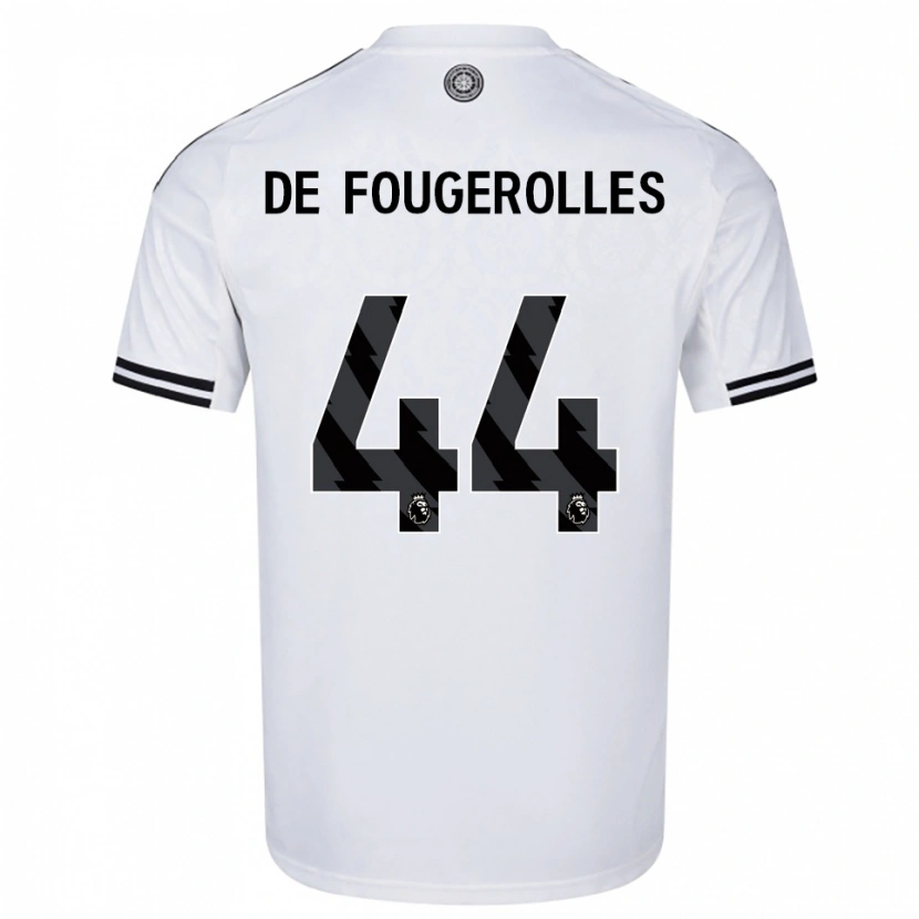 Danxen Mujer Camiseta Luc De Fougerolles #44 Blanco Negro 1ª Equipación 2025/26 La Camisa México