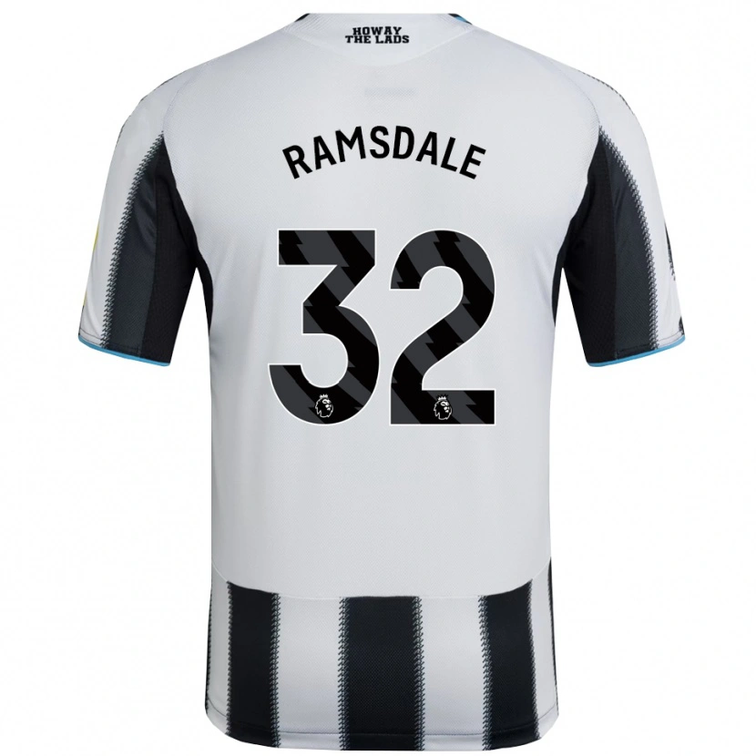 Danxen Mujer Camiseta Aaron Ramsdale #32 Negro Blanco 1ª Equipación 2025/26 La Camisa México