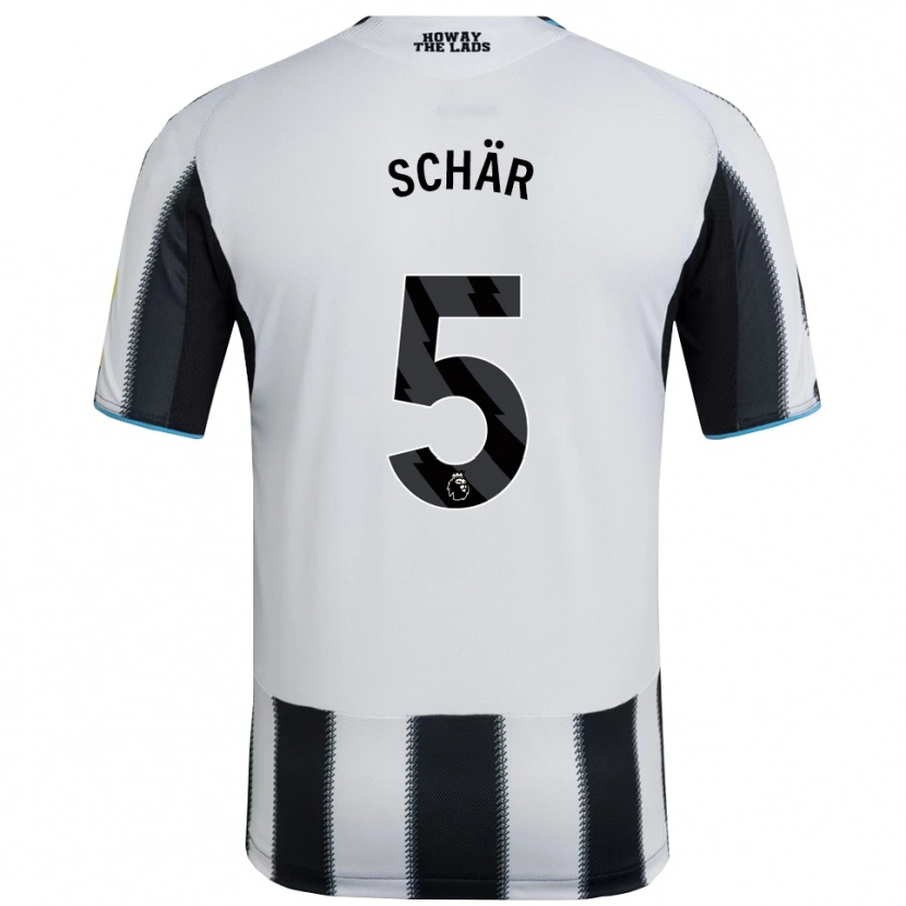 Danxen Mujer Camiseta Fabian Schär #5 Negro Blanco 1ª Equipación 2025/26 La Camisa México