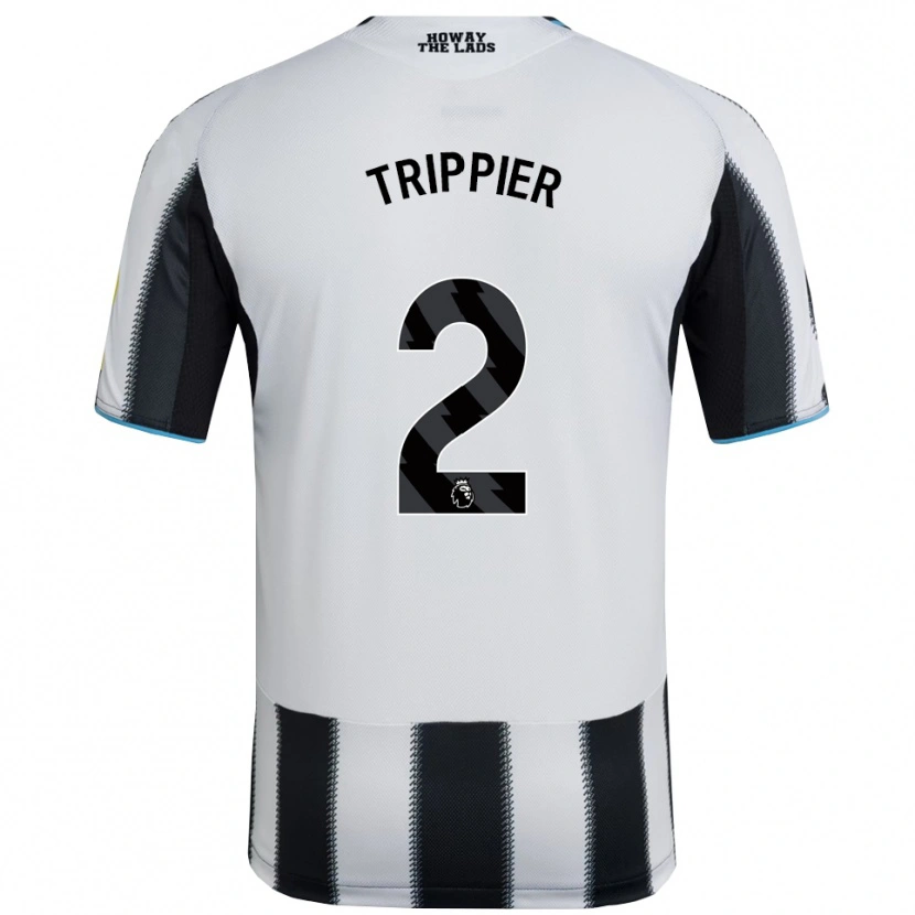 Danxen Mujer Camiseta Kieran Trippier #2 Negro Blanco 1ª Equipación 2025/26 La Camisa México