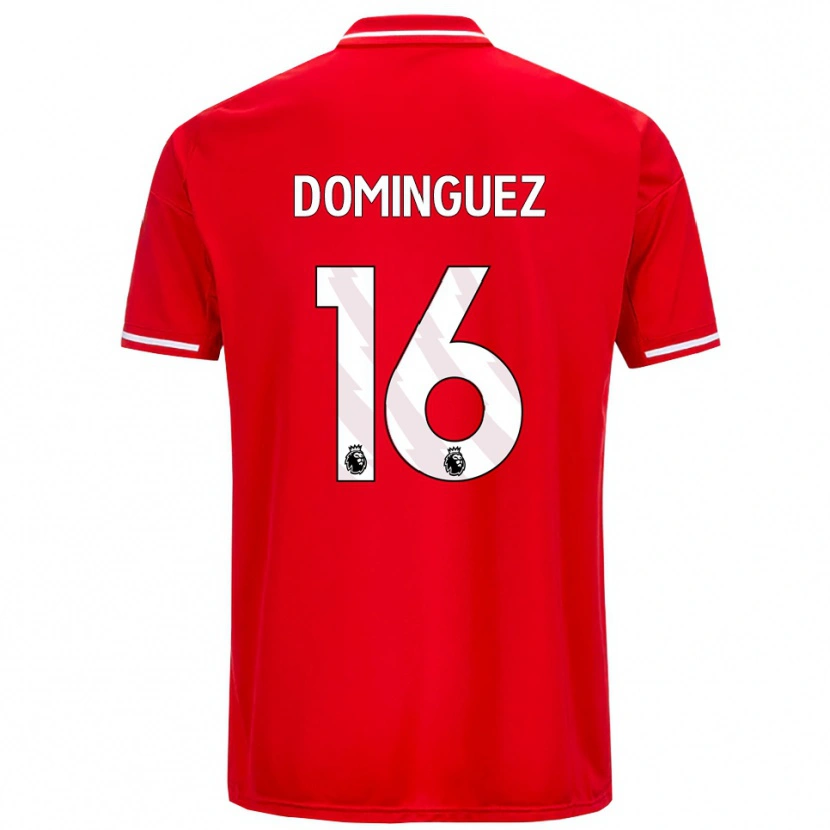 Danxen Mujer Camiseta Nicolás Domínguez #16 Rojo Blanco 1ª Equipación 2025/26 La Camisa México