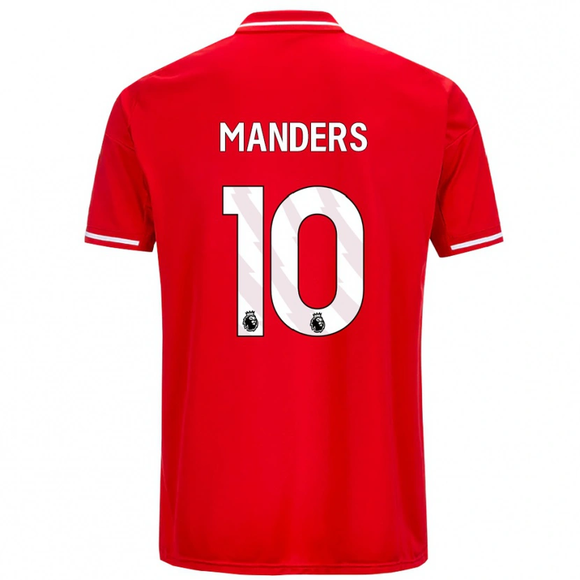Danxen Mujer Camiseta Holly Manders #10 Rojo Blanco 1ª Equipación 2025/26 La Camisa México