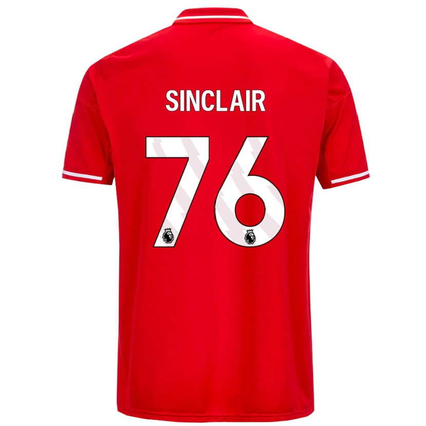 Danxen Mujer Camiseta Jimmy Sinclair #76 Rojo Blanco 1ª Equipación 2025/26 La Camisa México