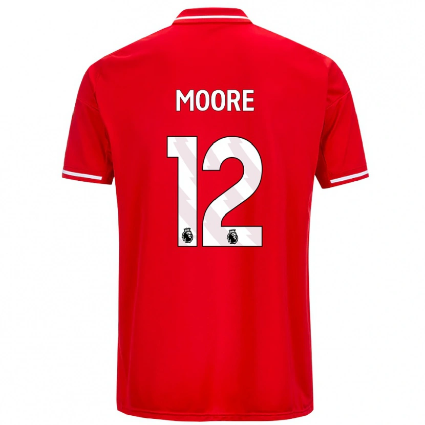 Danxen Mujer Camiseta Daniel Moore #12 Rojo Blanco 1ª Equipación 2025/26 La Camisa México