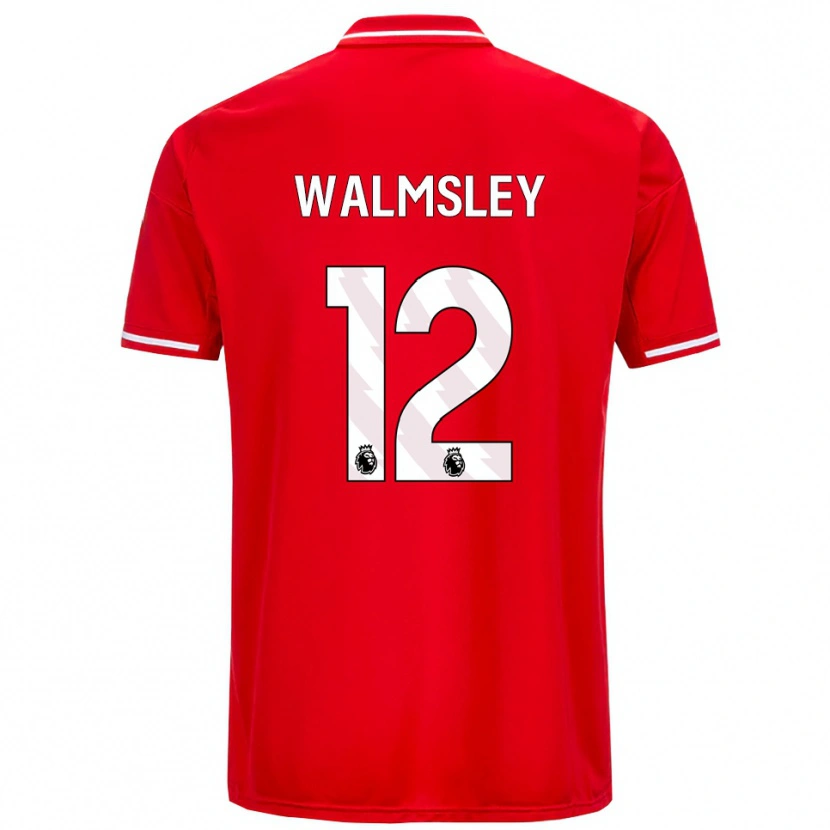 Danxen Mujer Camiseta Joseph Walmsley #12 Rojo Blanco 1ª Equipación 2025/26 La Camisa México