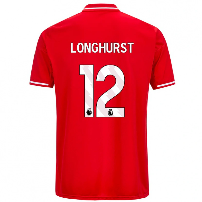 Danxen Mujer Camiseta Kate Longhurst #12 Rojo Blanco 1ª Equipación 2025/26 La Camisa México