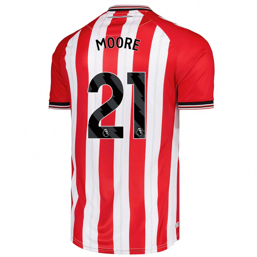 Danxen Mujer Camiseta Simon Moore #21 Rojo Blanco 1ª Equipación 2025/26 La Camisa México