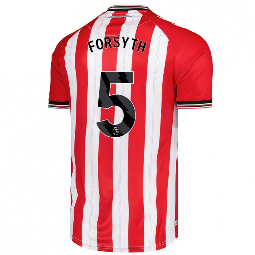 Danxen Mujer Camiseta Charlie Hamilton-Forsyth #5 Rojo Blanco 1ª Equipación 2025/26 La Camisa México