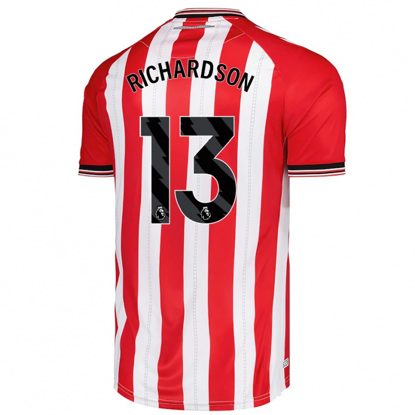 Danxen Mujer Camiseta Adam Richardson #13 Rojo Blanco 1ª Equipación 2025/26 La Camisa México