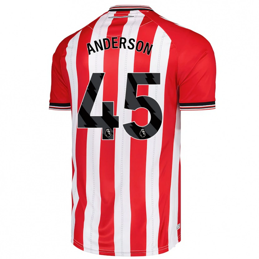 Danxen Mujer Camiseta Joe Anderson #45 Rojo Blanco 1ª Equipación 2025/26 La Camisa México