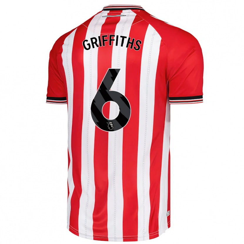 Danxen Mujer Camiseta Louise Griffiths #6 Rojo Blanco 1ª Equipación 2025/26 La Camisa México