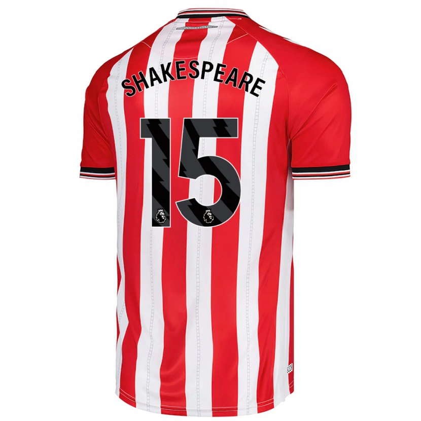 Danxen Mujer Camiseta Caleb Shakespeare #15 Rojo Blanco 1ª Equipación 2025/26 La Camisa México