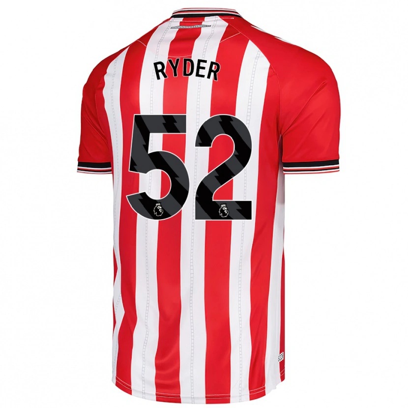 Danxen Mujer Camiseta Joe Ryder #52 Rojo Blanco 1ª Equipación 2025/26 La Camisa México