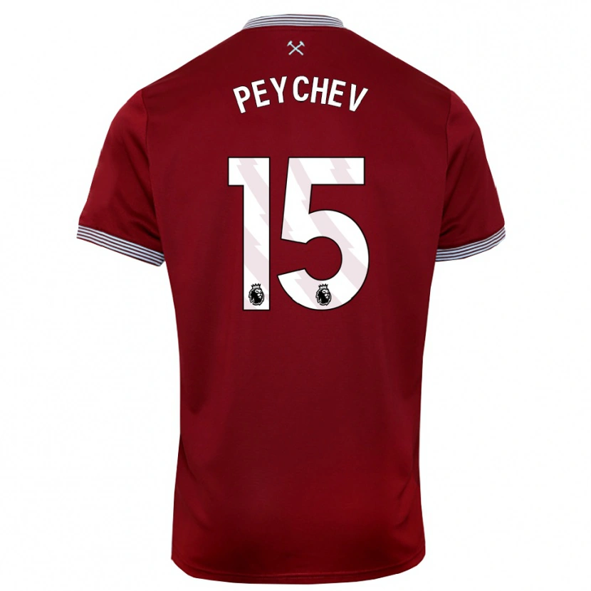 Danxen Mujer Camiseta Martin Peychev #15 Borgoña Blanco 1ª Equipación 2025/26 La Camisa México