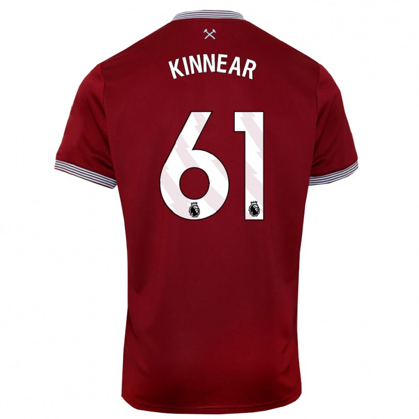 Danxen Mujer Camiseta Brian Kinnear #61 Borgoña Blanco 1ª Equipación 2025/26 La Camisa México