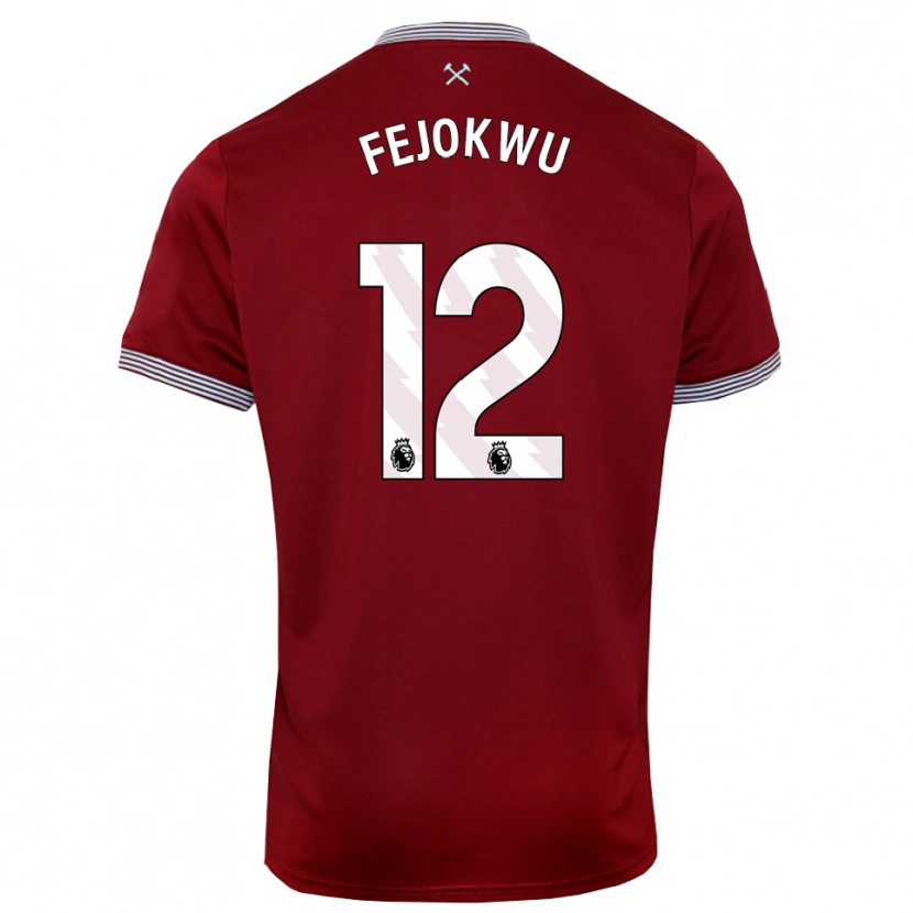 Danxen Mujer Camiseta Emmanuel Fejokwu #12 Borgoña Blanco 1ª Equipación 2025/26 La Camisa México