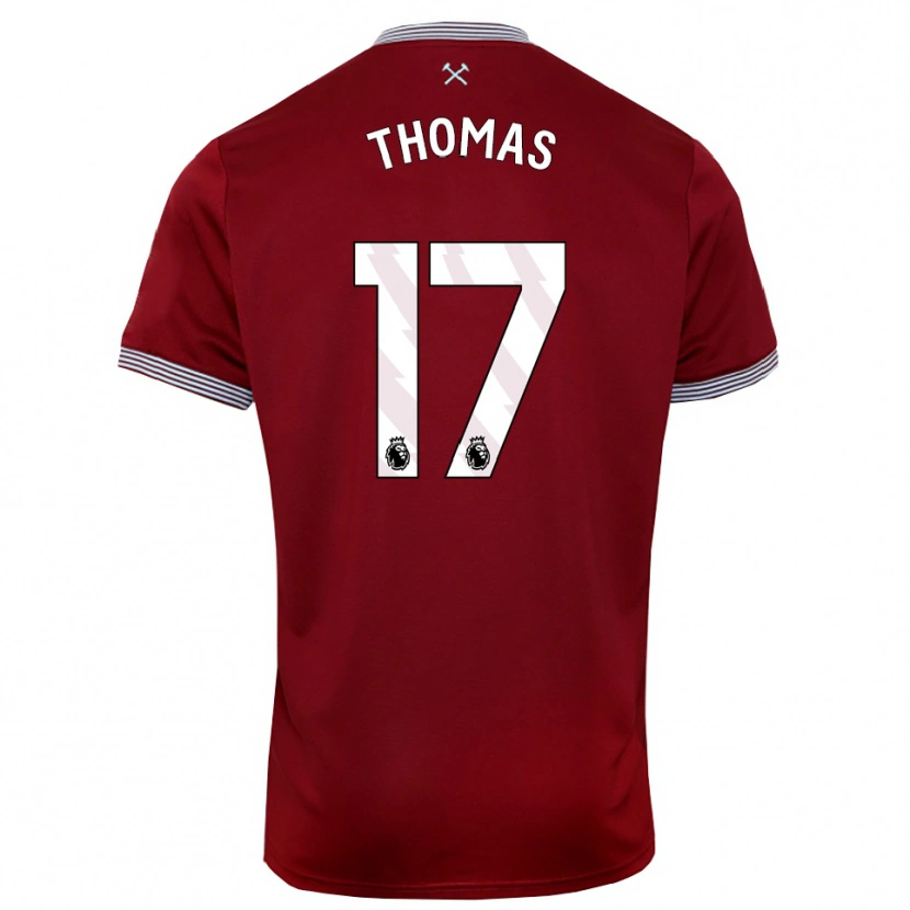 Danxen Mujer Camiseta Isaac Thomas #17 Borgoña Blanco 1ª Equipación 2025/26 La Camisa México