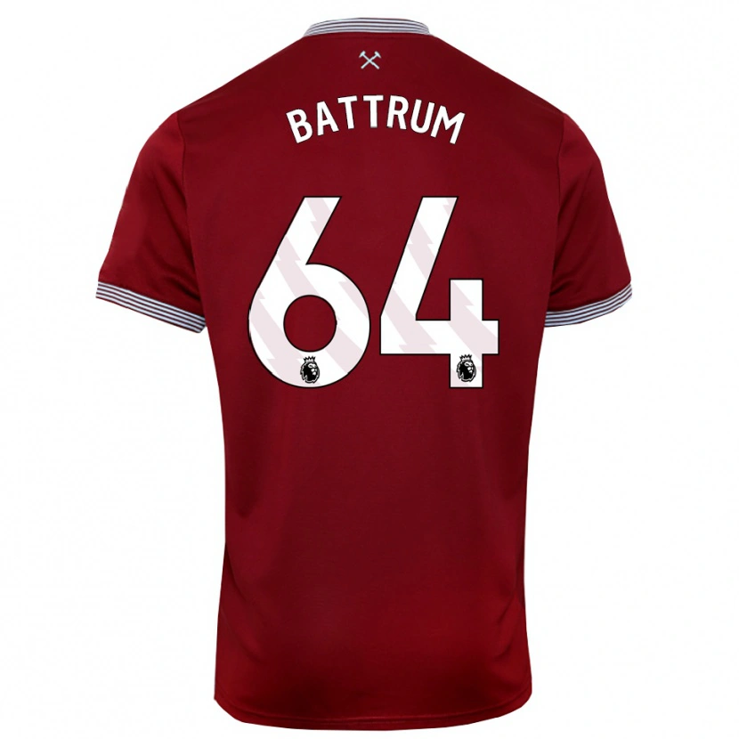Danxen Mujer Camiseta Ryan Battrum #64 Borgoña Blanco 1ª Equipación 2025/26 La Camisa México