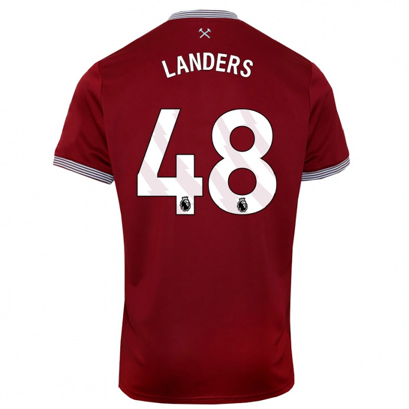 Danxen Mujer Camiseta Josh Landers #48 Borgoña Blanco 1ª Equipación 2025/26 La Camisa México