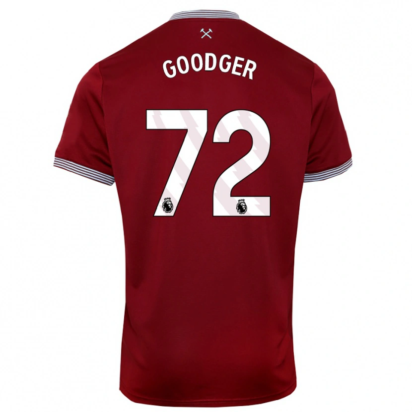 Danxen Mujer Camiseta Tommy Goodger #72 Borgoña Blanco 1ª Equipación 2025/26 La Camisa México