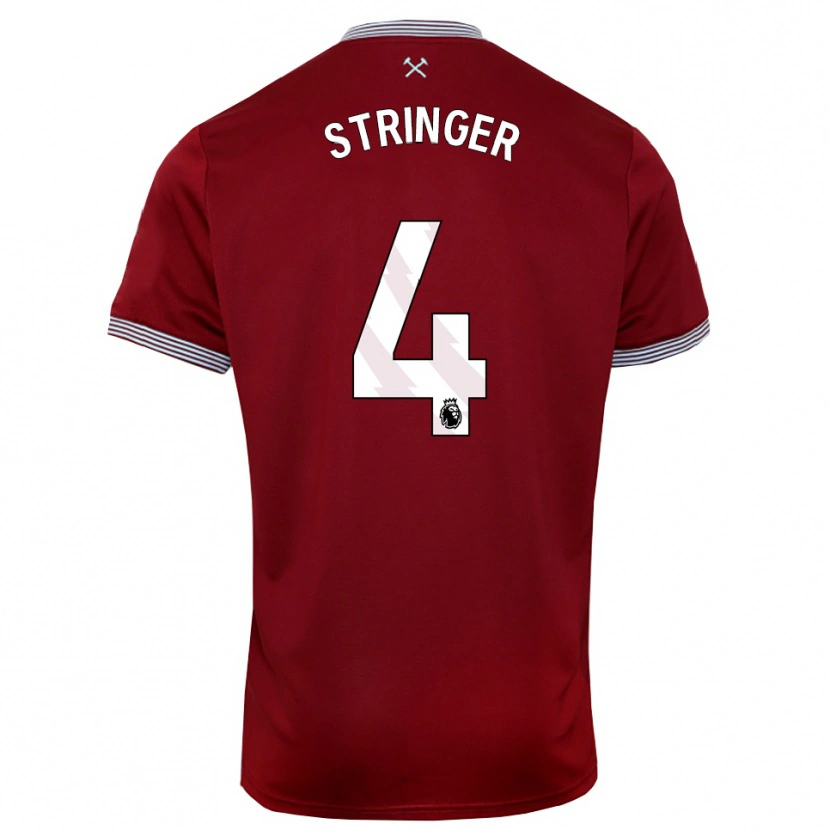 Danxen Mujer Camiseta Abbey Leigh Stringer #4 Borgoña Blanco 1ª Equipación 2025/26 La Camisa México