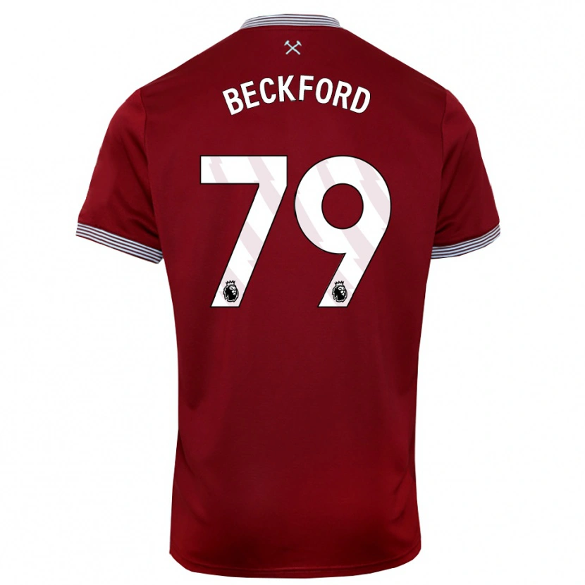 Danxen Mujer Camiseta Lewis Beckford #79 Borgoña Blanco 1ª Equipación 2025/26 La Camisa México