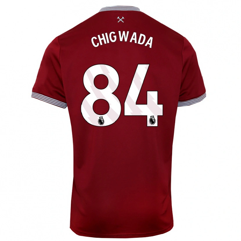 Danxen Mujer Camiseta David Chigwada #84 Borgoña Blanco 1ª Equipación 2025/26 La Camisa México