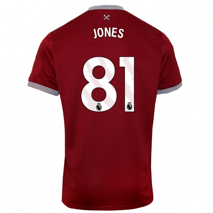 Danxen Mujer Camiseta Liam Jones #81 Borgoña Blanco 1ª Equipación 2025/26 La Camisa México