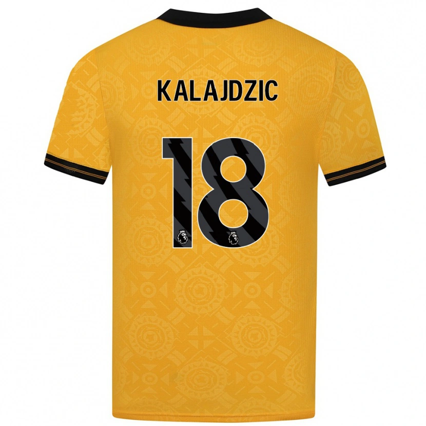 Danxen Mujer Camiseta Sasa Kalajdzic #18 Amarillo Negro 1ª Equipación 2025/26 La Camisa México