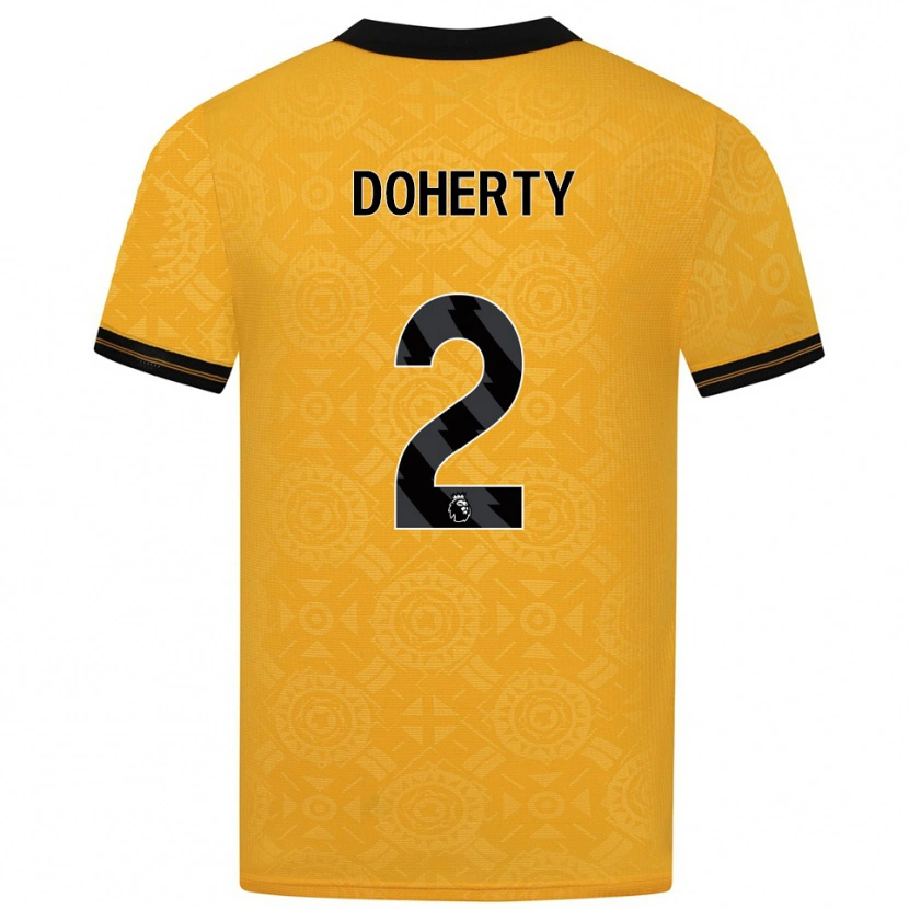 Danxen Mujer Camiseta Matt Doherty #2 Amarillo Negro 1ª Equipación 2025/26 La Camisa México