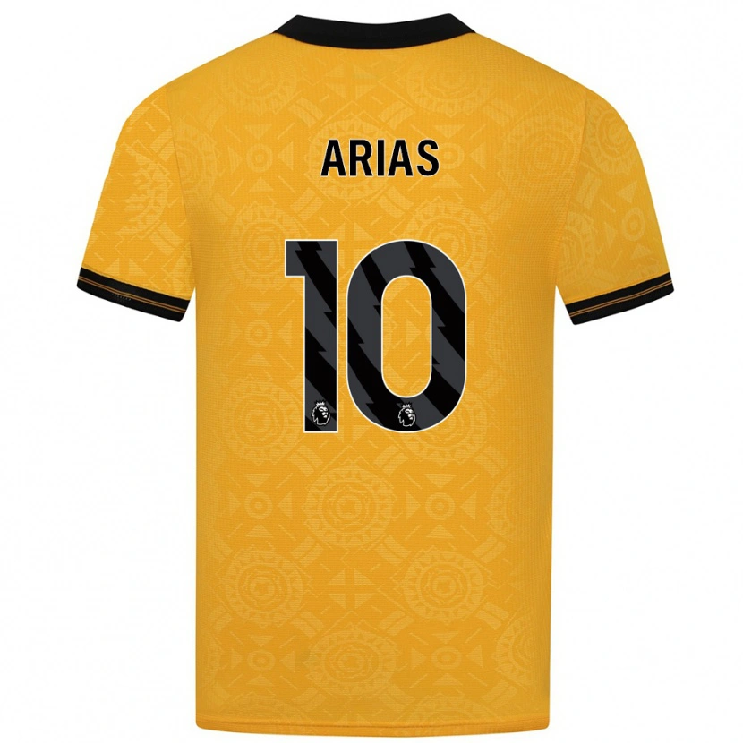 Danxen Mujer Camiseta Jhon Arias #10 Amarillo Negro 1ª Equipación 2025/26 La Camisa México