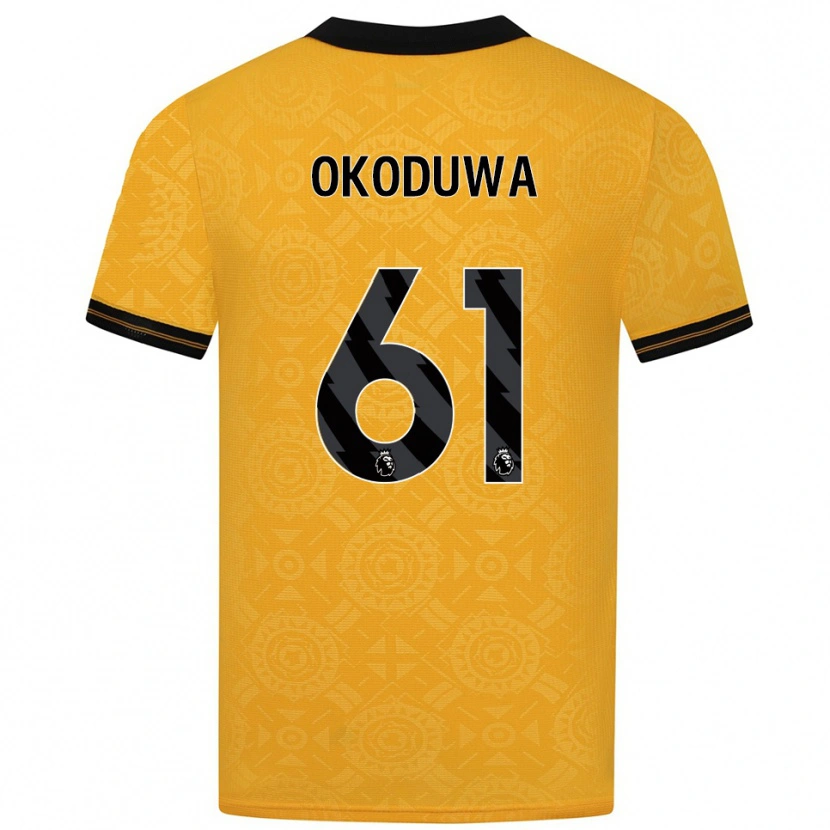 Danxen Mujer Camiseta Wesley Okoduwa #61 Amarillo Negro 1ª Equipación 2025/26 La Camisa México