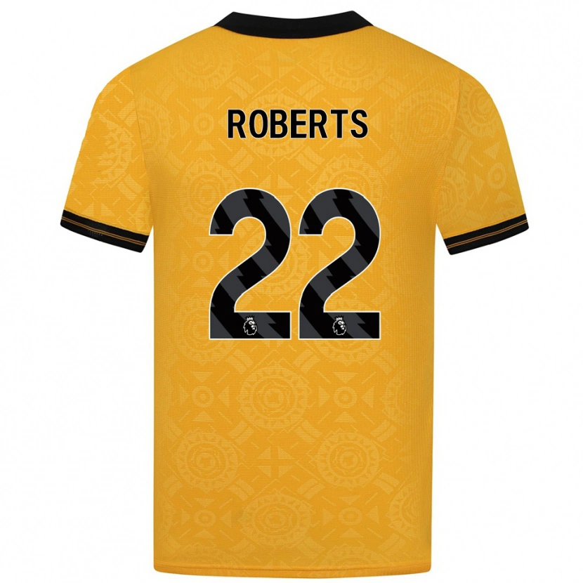 Danxen Mujer Camiseta Beth Roberts #22 Amarillo Negro 1ª Equipación 2025/26 La Camisa México
