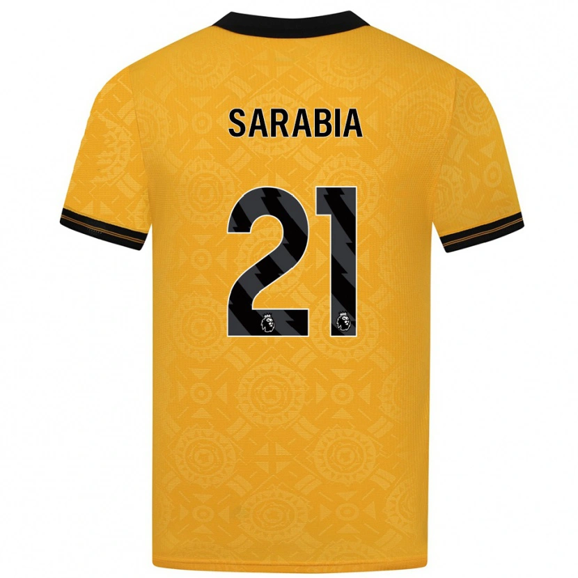 Danxen Mujer Camiseta Pablo Sarabia #21 Amarillo Negro 1ª Equipación 2025/26 La Camisa México