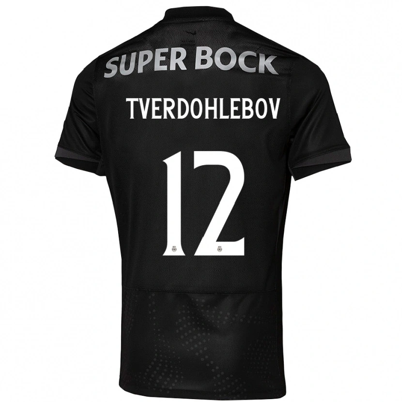 Danxen Mujer Camiseta Alex Tverdohlebov #12 Negro Blanco 2ª Equipación 2025/26 La Camisa México