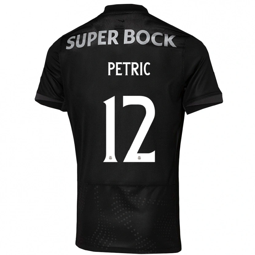 Danxen Mujer Camiseta Luka Petric #12 Negro Blanco 2ª Equipación 2025/26 La Camisa México