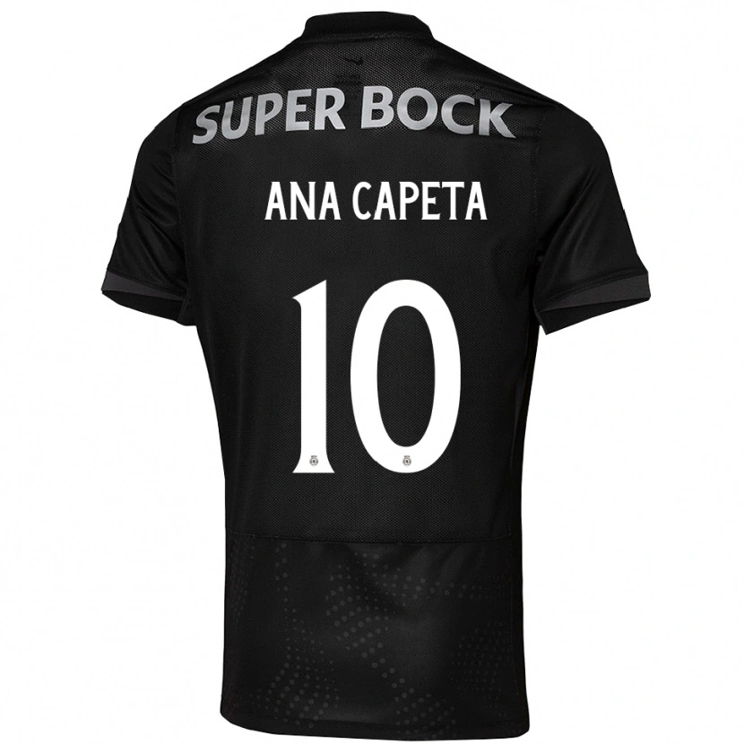 Danxen Mujer Camiseta Ana Capeta #10 Negro Blanco 2ª Equipación 2025/26 La Camisa México
