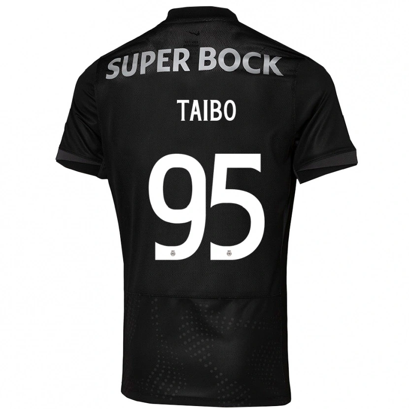 Danxen Mujer Camiseta Lucas Taibo #95 Negro Blanco 2ª Equipación 2025/26 La Camisa México