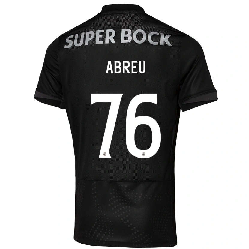 Danxen Mujer Camiseta Diogo Abreu #76 Negro Blanco 2ª Equipación 2025/26 La Camisa México