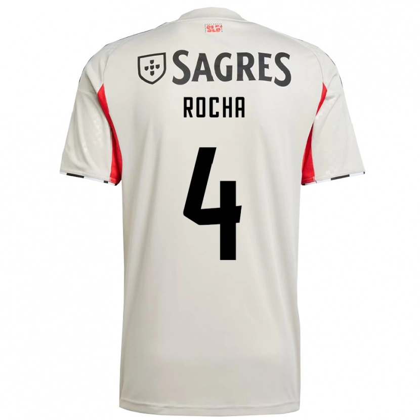 Danxen Mujer Camiseta Diogo Rocha #4 Blanco Roto Rojo 2ª Equipación 2025/26 La Camisa México
