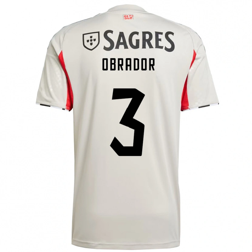Danxen Mujer Camiseta Rafa Obrador #3 Blanco Roto Rojo 2ª Equipación 2025/26 La Camisa México
