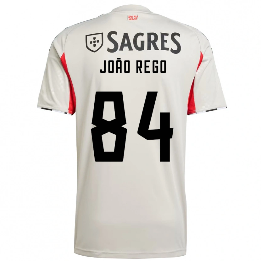 Danxen Mujer Camiseta João Rego #84 Blanco Roto Rojo 2ª Equipación 2025/26 La Camisa México