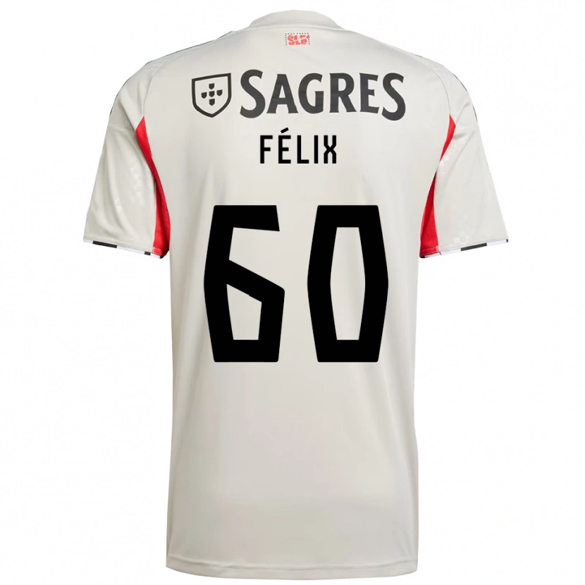 Danxen Mujer Camiseta Nuno Félix #60 Blanco Roto Rojo 2ª Equipación 2025/26 La Camisa México