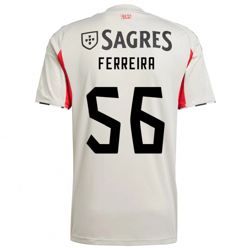 Danxen Mujer Camiseta Martim Ferreira #56 Blanco Roto Rojo 2ª Equipación 2025/26 La Camisa México