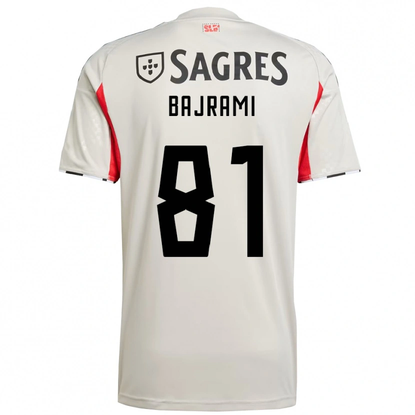 Danxen Mujer Camiseta Adrian Bajrami #81 Blanco Roto Rojo 2ª Equipación 2025/26 La Camisa México