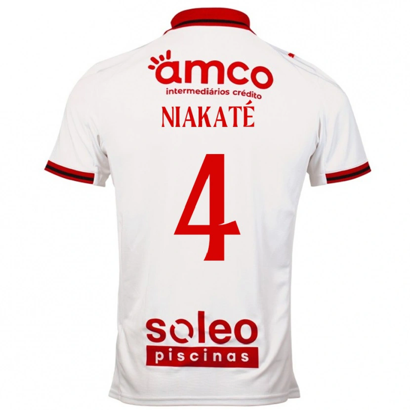Danxen Mujer Camiseta Sikou Niakaté #4 Blanco Rojo 2ª Equipación 2025/26 La Camisa México