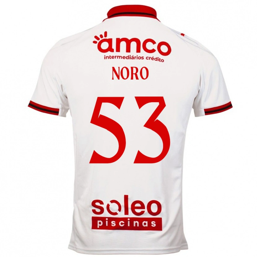 Danxen Mujer Camiseta Jonatás Noro #53 Blanco Rojo 2ª Equipación 2025/26 La Camisa México