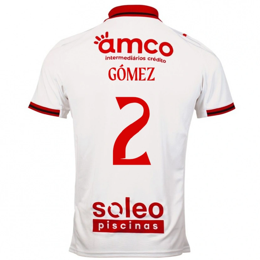 Danxen Mujer Camiseta Víctor Gómez #2 Blanco Rojo 2ª Equipación 2025/26 La Camisa México