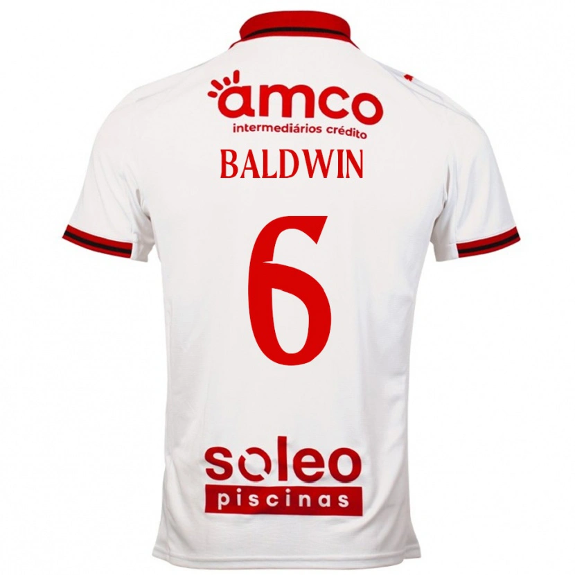 Danxen Mujer Camiseta Carlyn Baldwin #6 Blanco Rojo 2ª Equipación 2025/26 La Camisa México